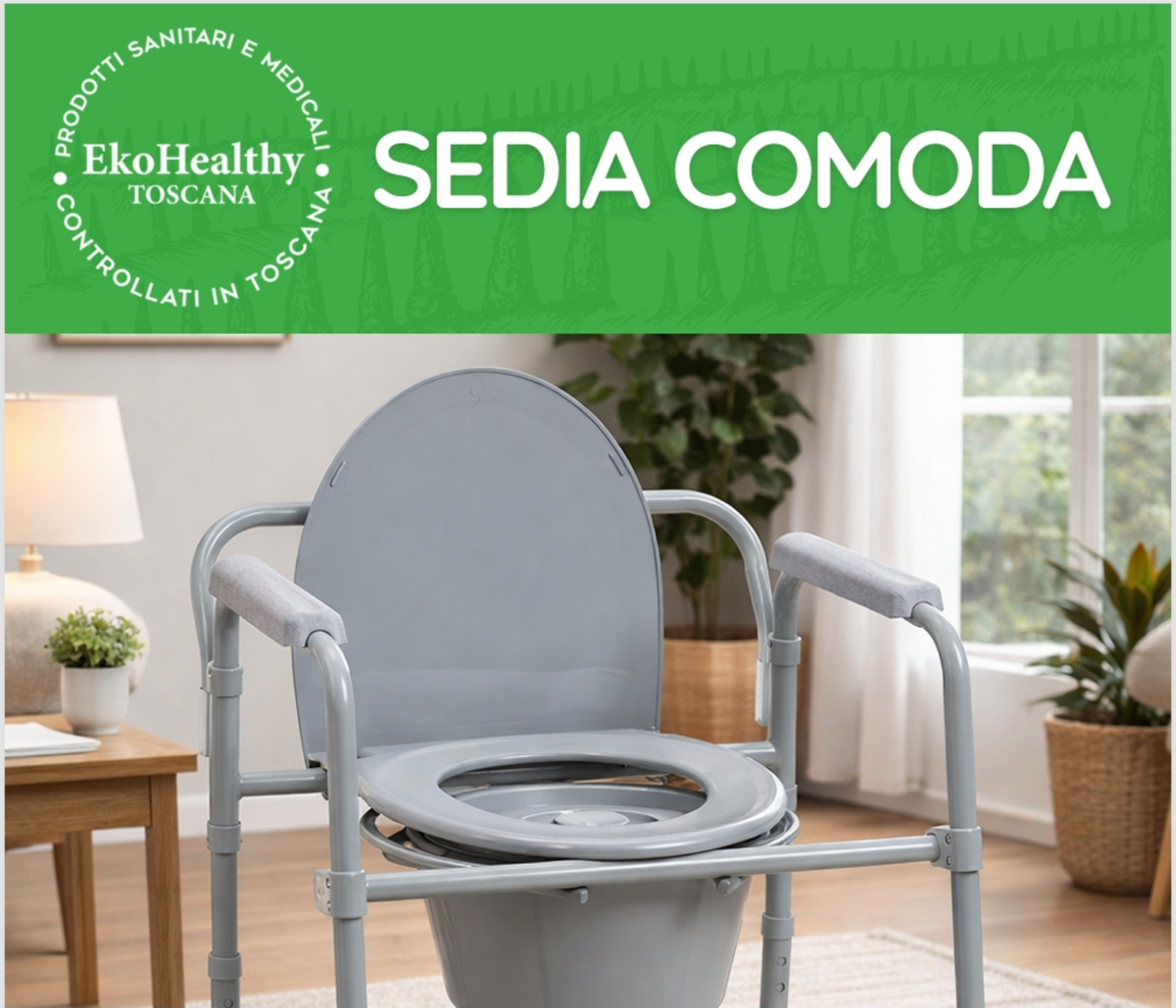 VIVO Sedia Comoda WC per Anziani e Disabili - Robusta e Sicura