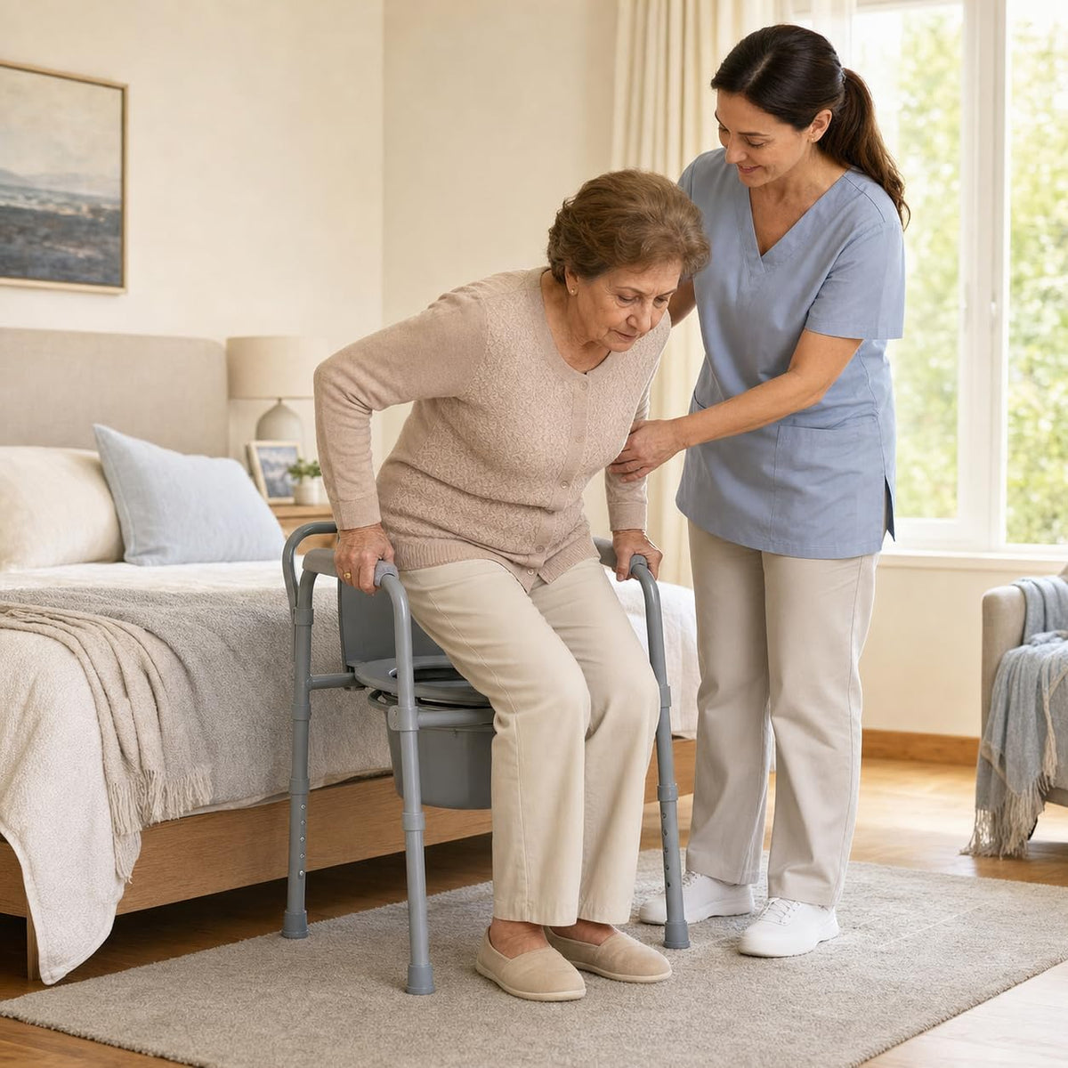 VIVO Sedia Comoda WC per Anziani e Disabili - Robusta e Sicura