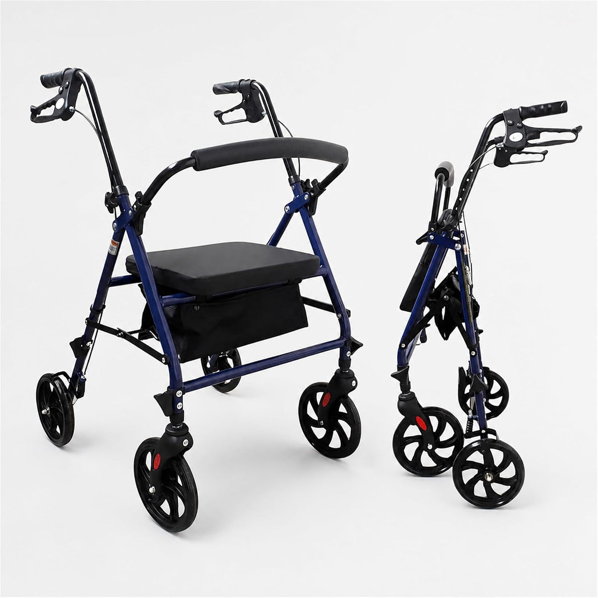 VIVO+ Rollator Deambulatore Pieghevole in Acciaio - Resistente fino a 136 kg