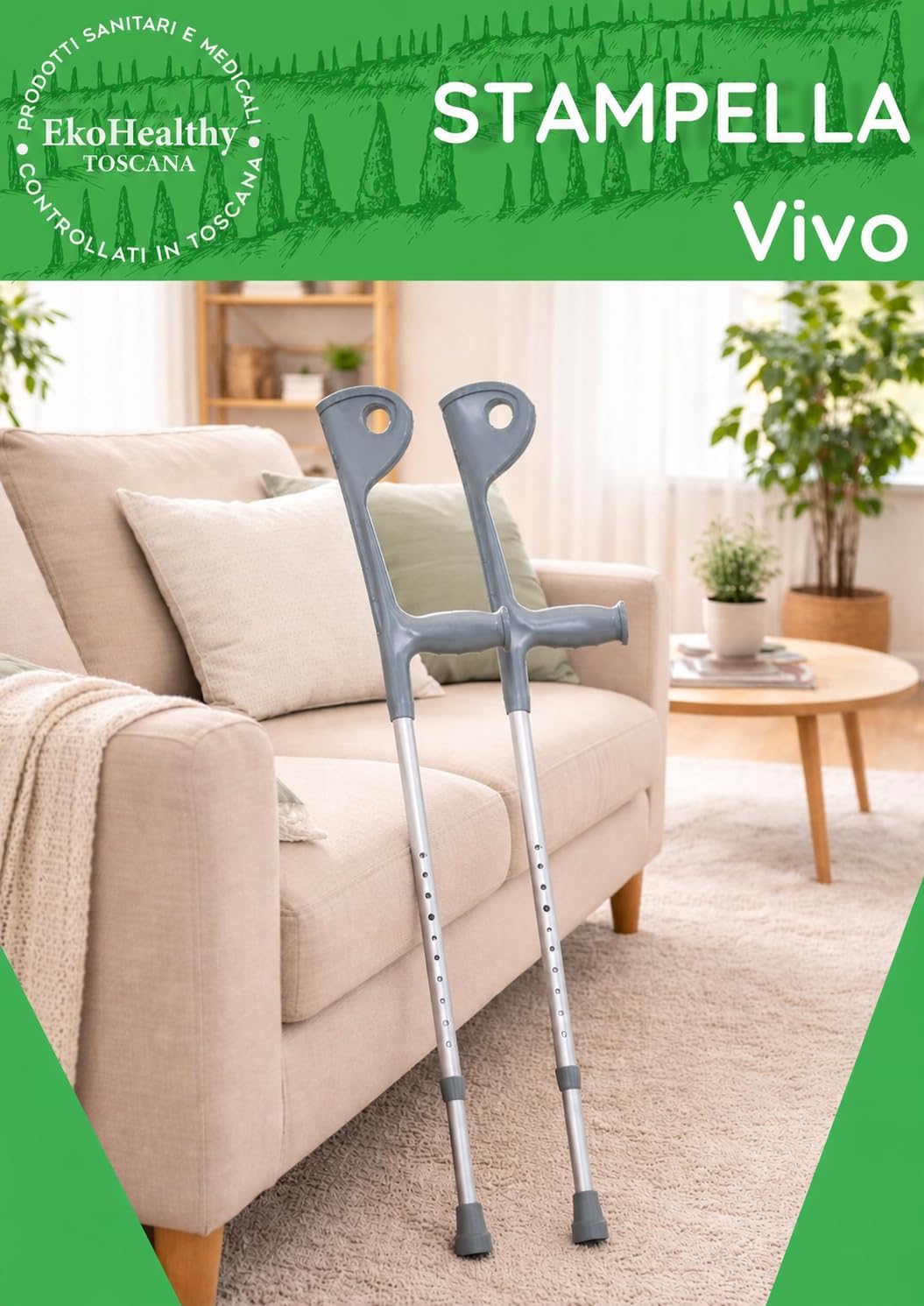 VIVO Stampelle Canadesi Regolabili (Set da 2) - Leggere e Sicure