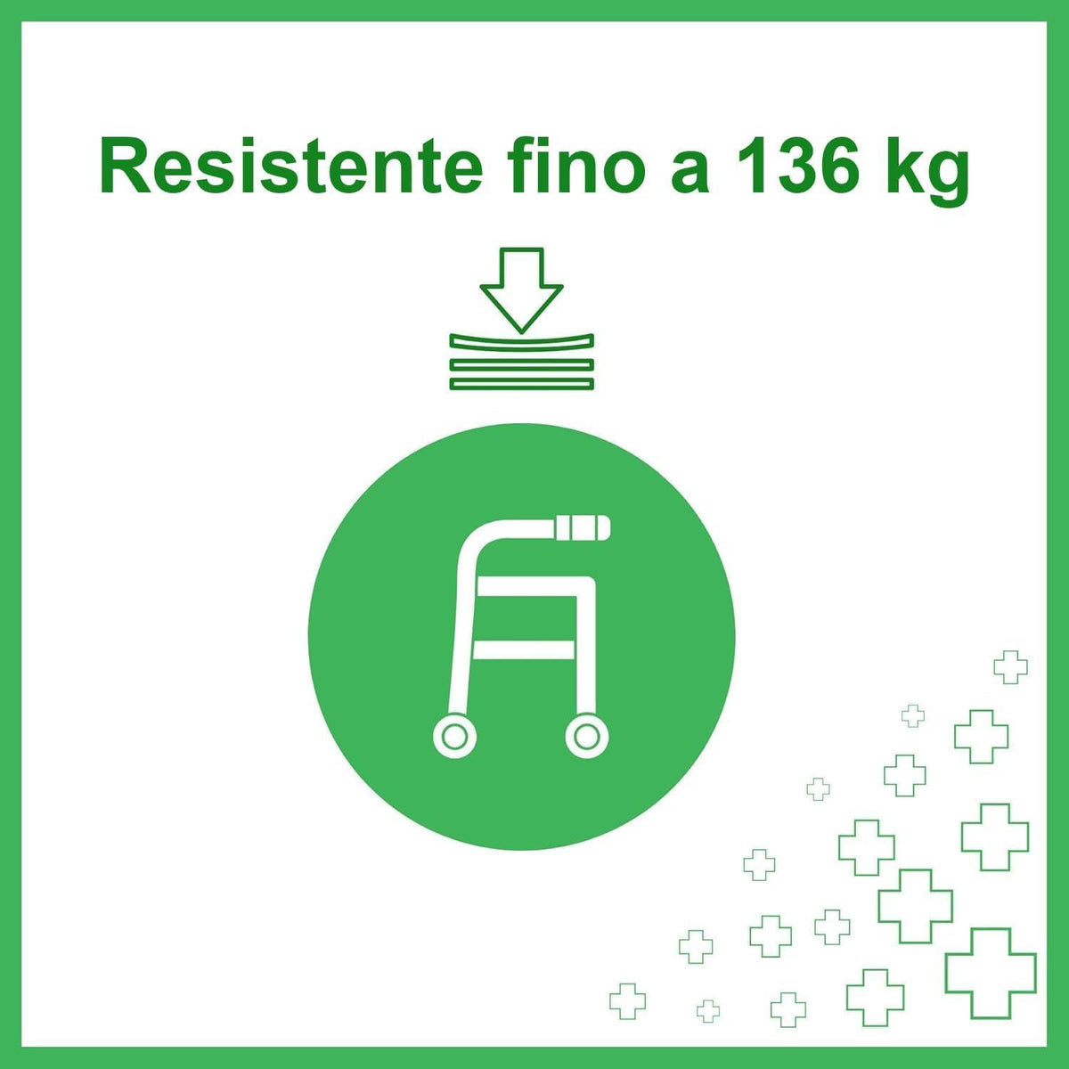 VIVO+ Rollator Deambulatore Pieghevole in Acciaio - Resistente fino a 136 kg